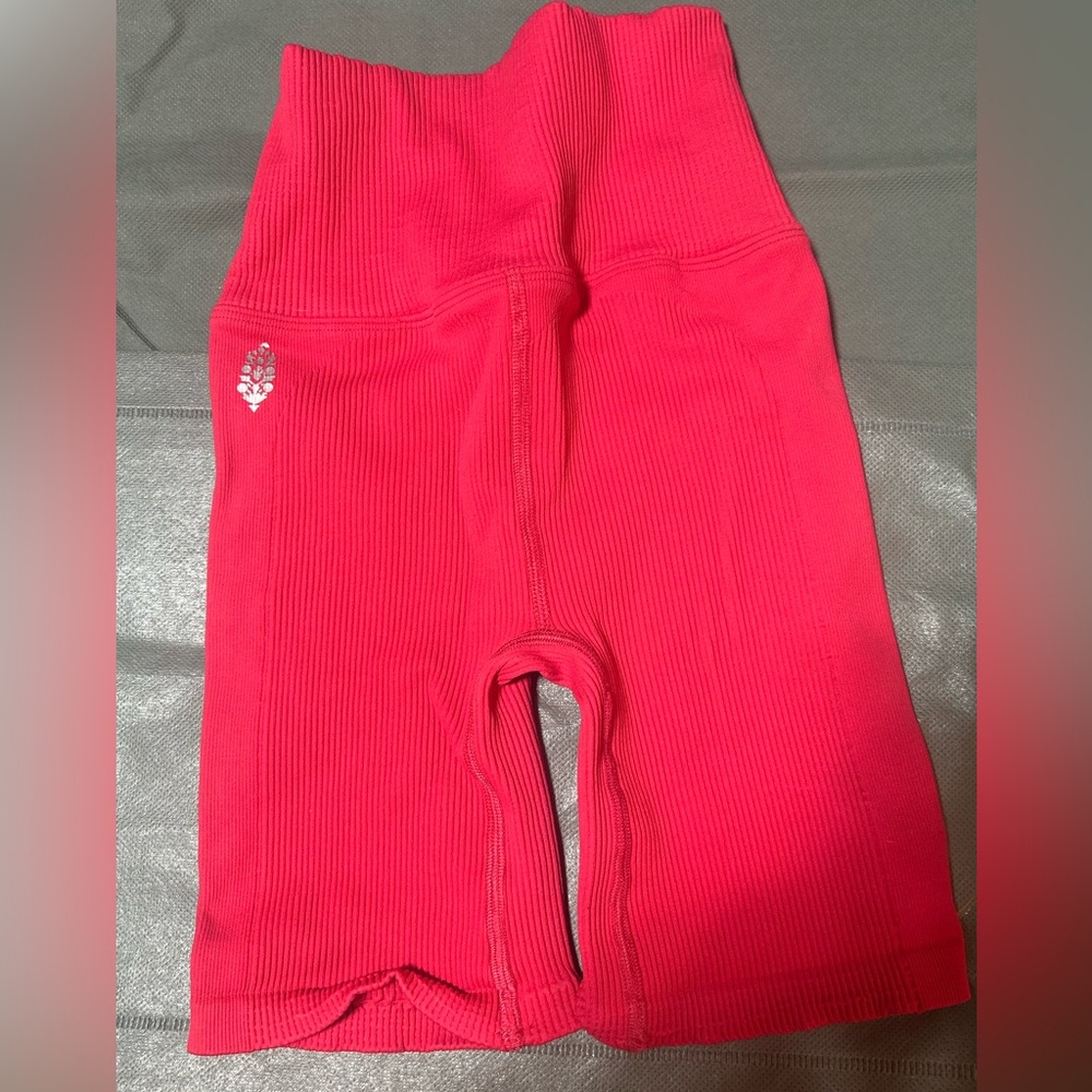 Free people NWOT Hot Pink Ribbed Bike Shorts